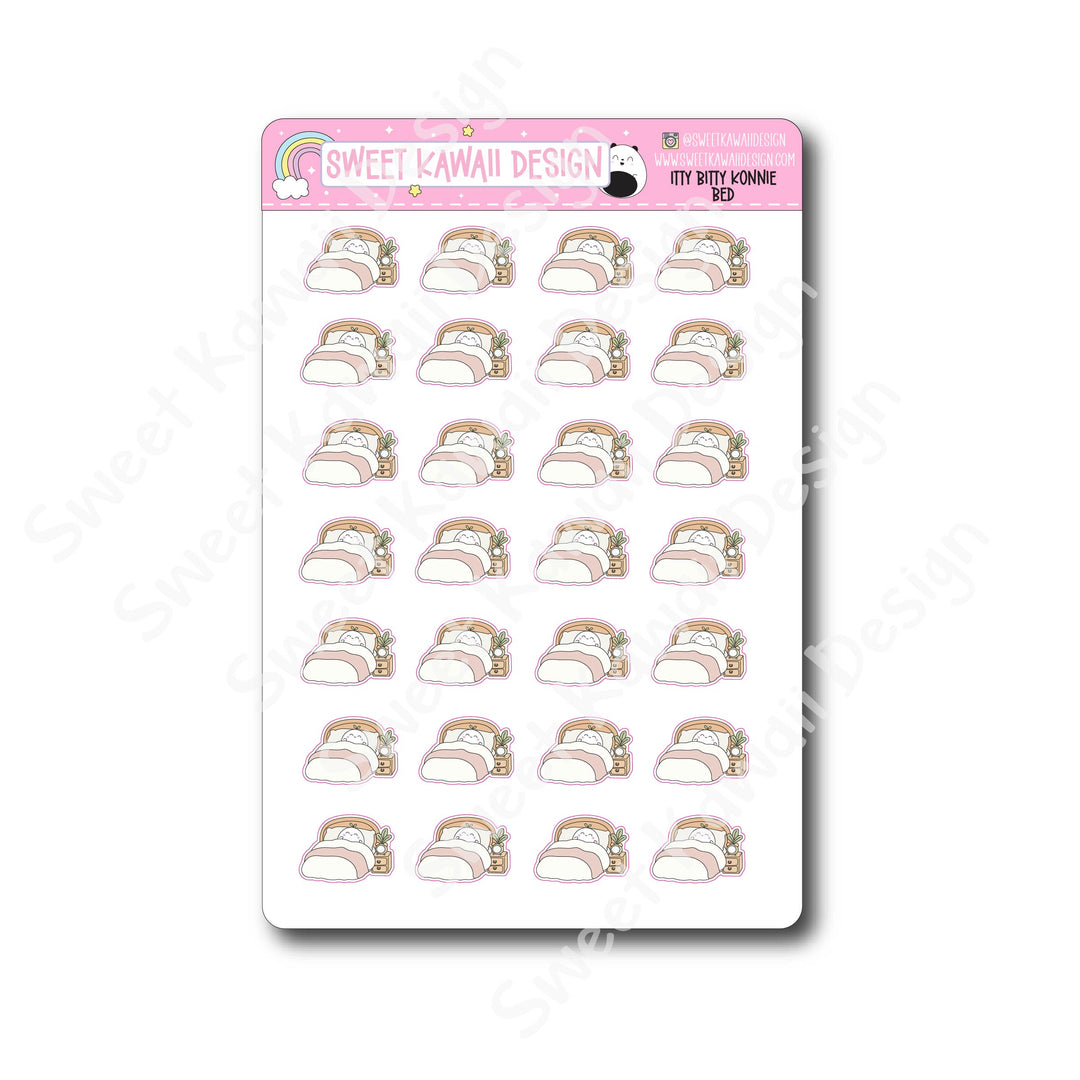 Kawaii Konnie Stickers - Bed
