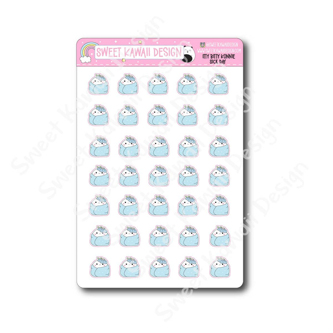 Kawaii Konnie Stickers - Sick Day