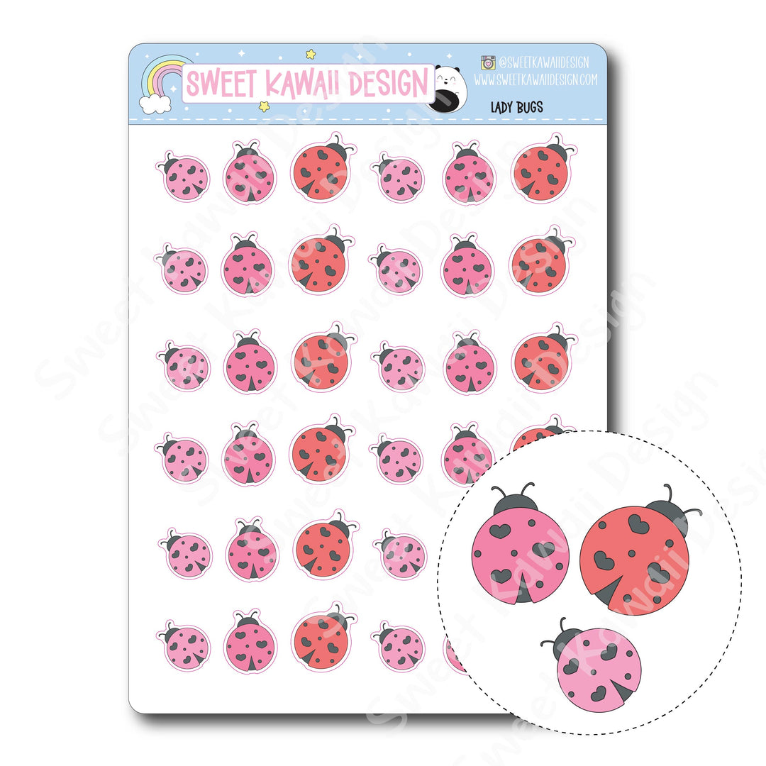 Kawaii Lady Bug Stickers