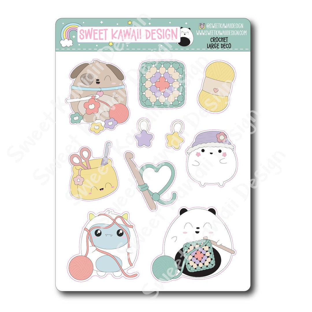 Kawaii Crochet Deco (LARGE) Stickers