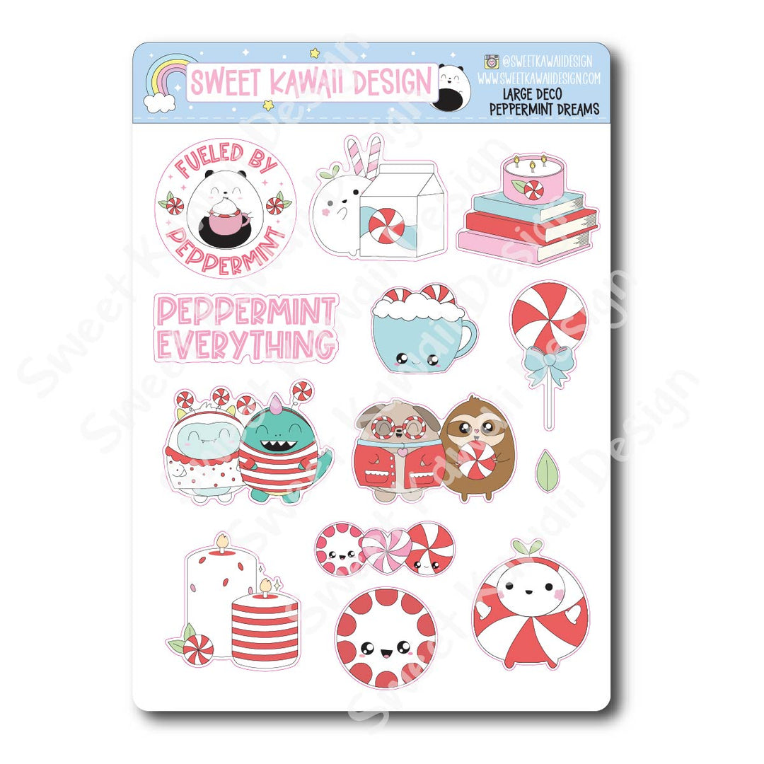 Kawaii Peppermint Dreams Deco (LARGE) Stickers