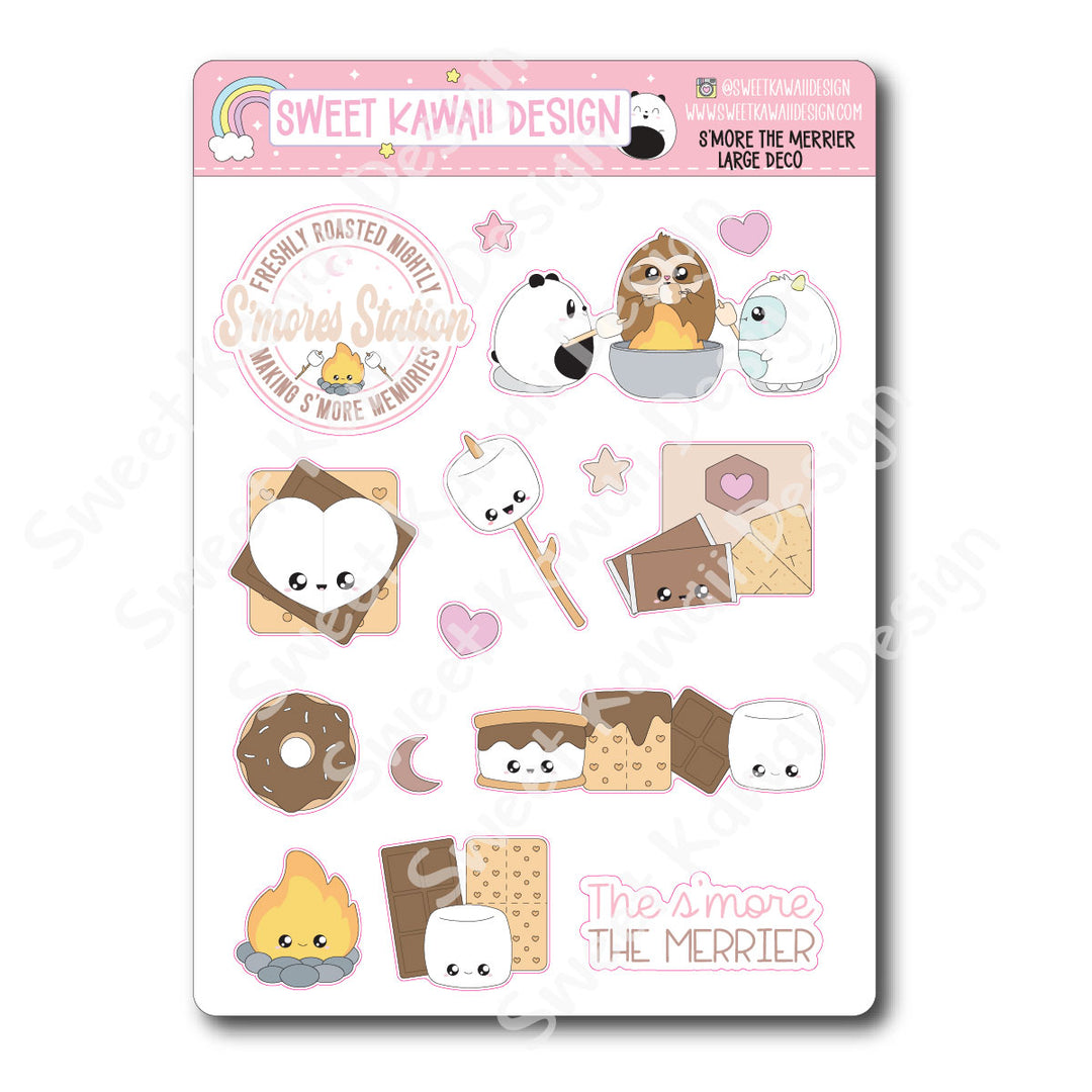 Kawaii S'more the Merrier Deco (LARGE) Stickers