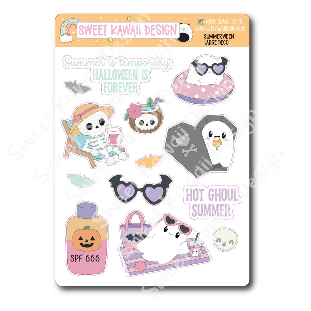 Kawaii Summerween Deco (LARGE) Stickers