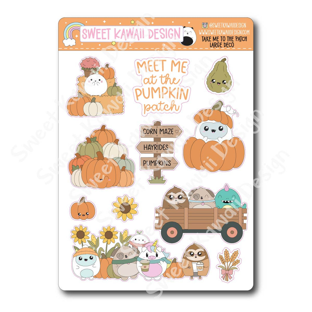 Kawaii Take Me To The Patch Deco (LARGE) Stickers