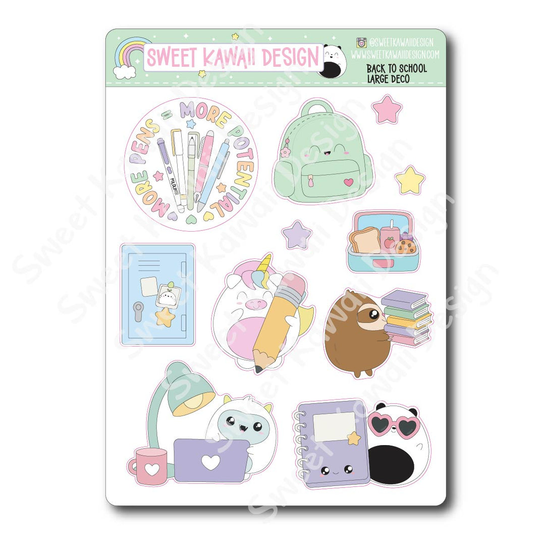 Kawaii Back to School Deco (LARGE) Stickers