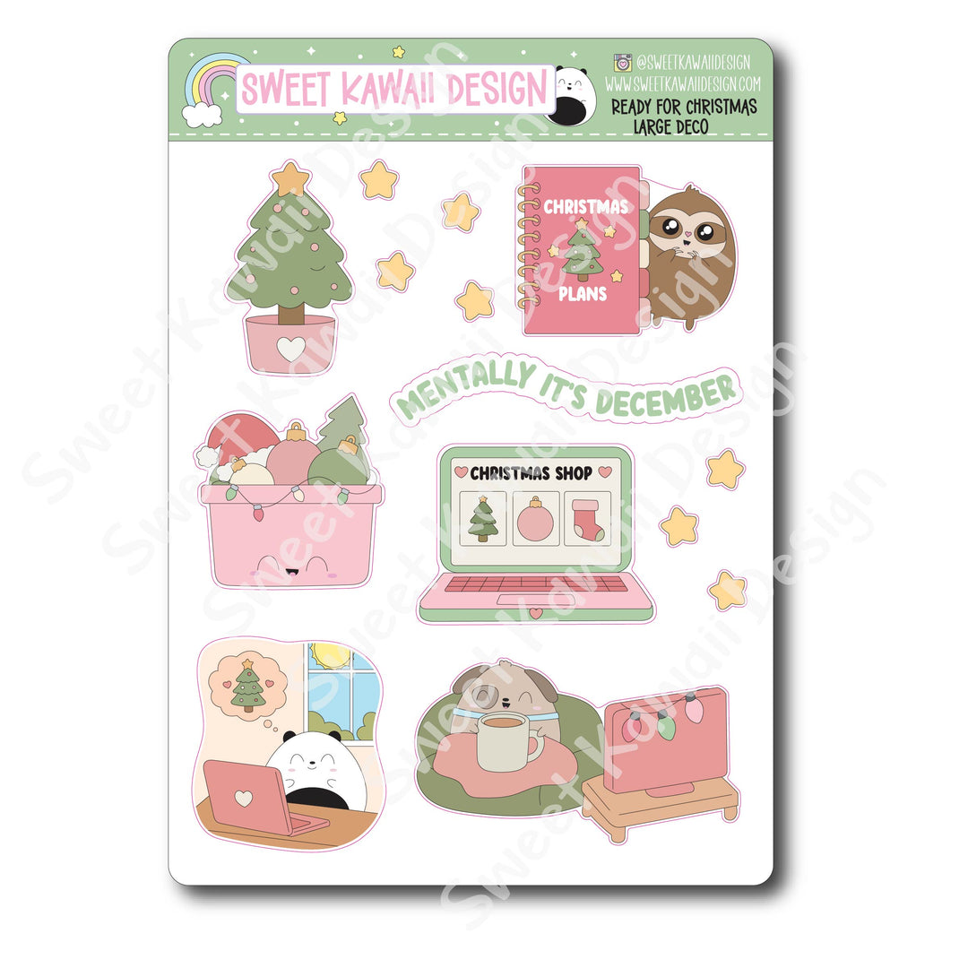 Kawaii Ready For Christmas Deco (LARGE) Stickers