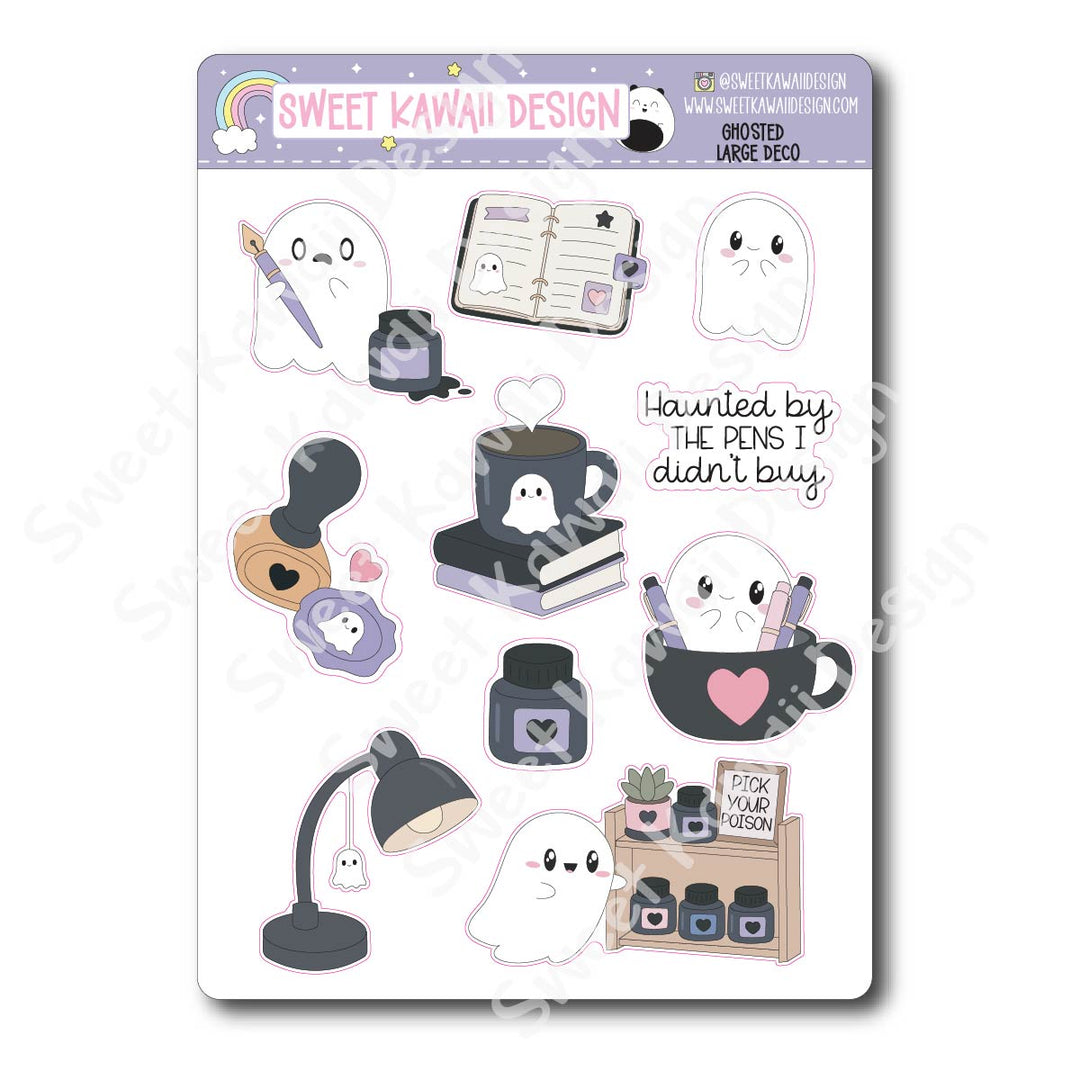 Kawaii Ghosted Deco (LARGE) Stickers