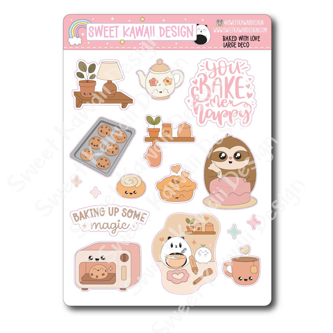 Kawaii Baked with Love Deco (LARGE) Stickers