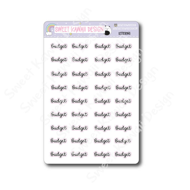 Lettering - Budget (Cursive)