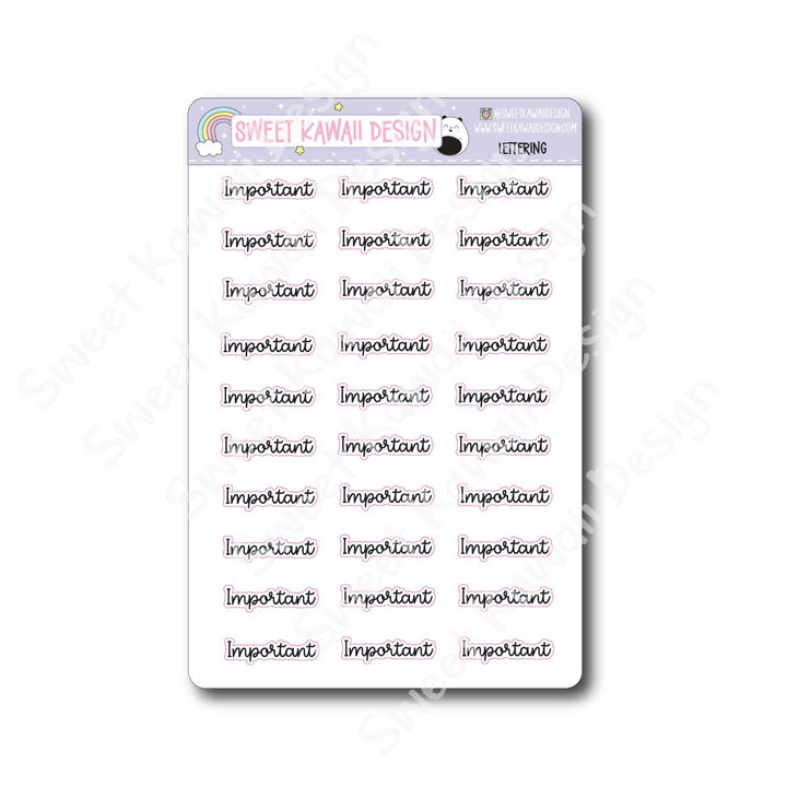 Lettering - Important (Cursive)