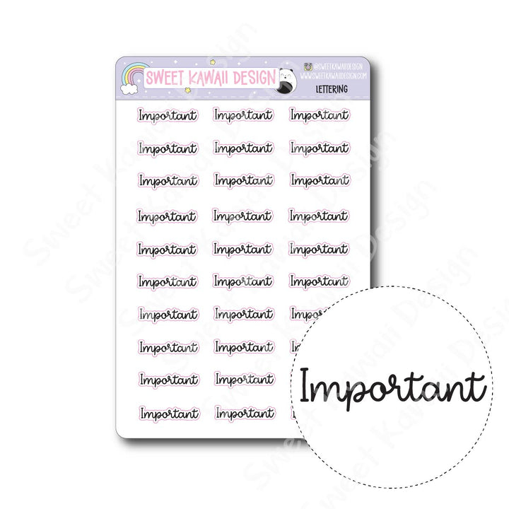 Lettering - Important (Cursive)