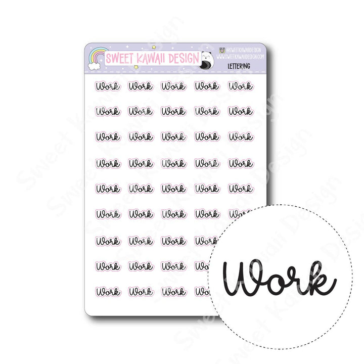 Lettering - Work (Cursive)