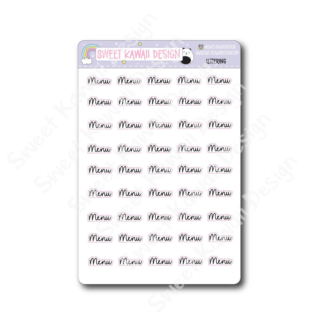 Lettering - Menu (Cursive)