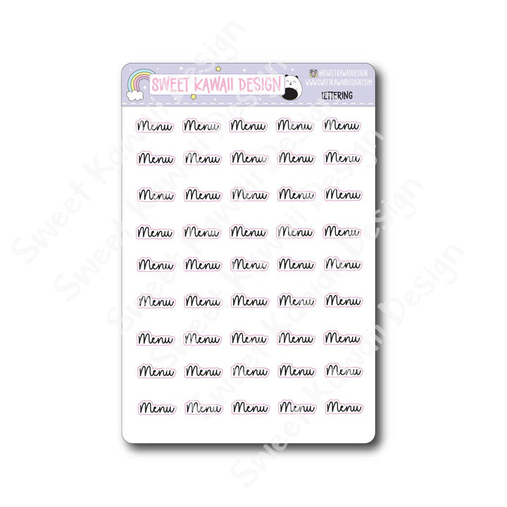 Lettering - Menu (Cursive)
