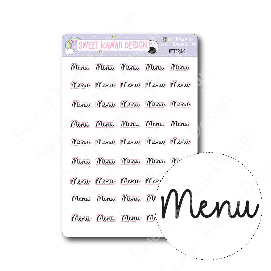 Lettering - Menu (Cursive)