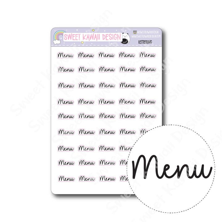 Lettering - Menu (Cursive)