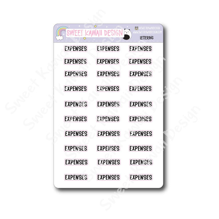 Lettering - Expenses