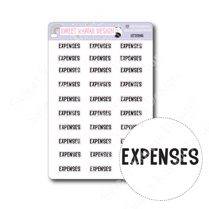 Lettering - Expenses