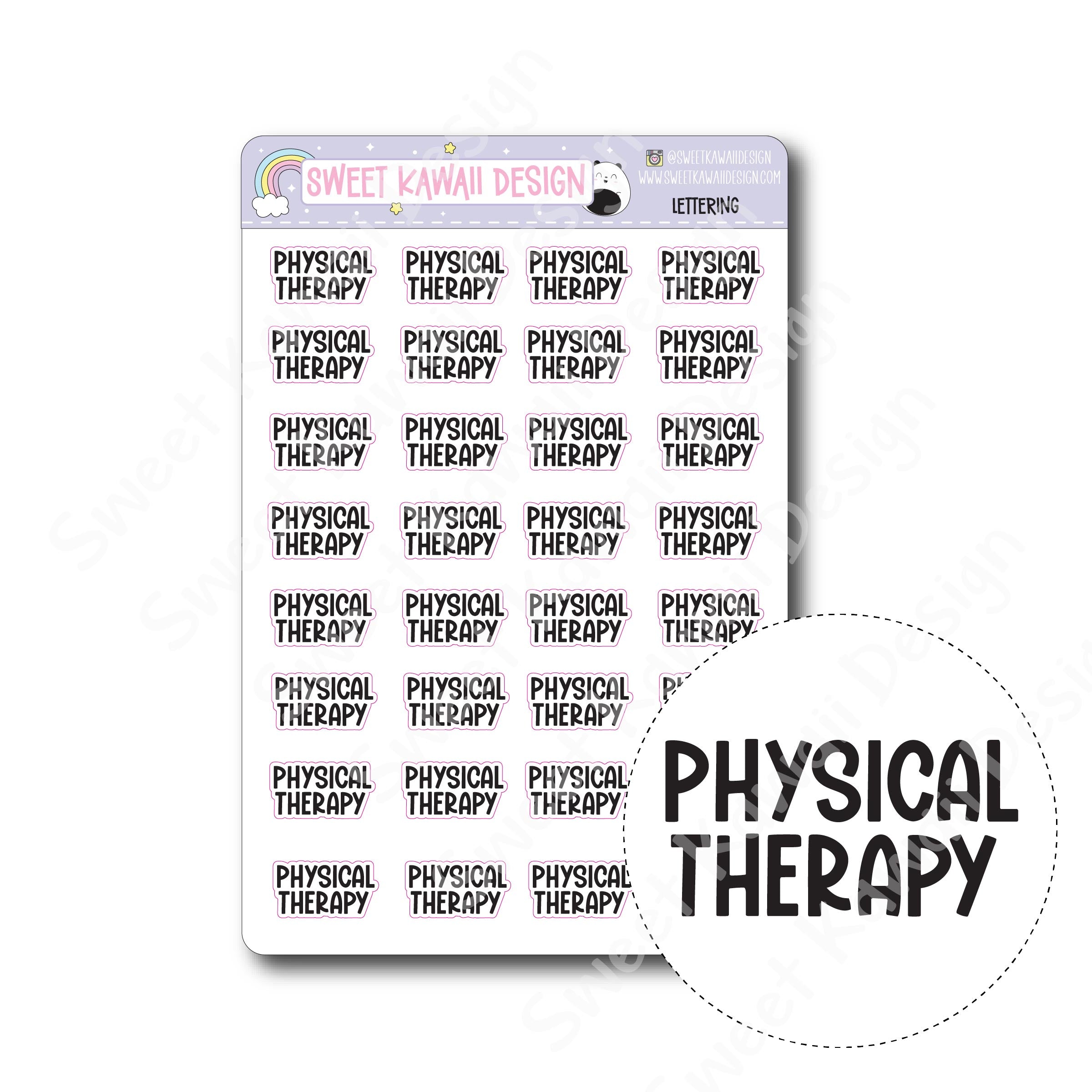 Lettering - Physical Therapy – Sweet Kawaii Design