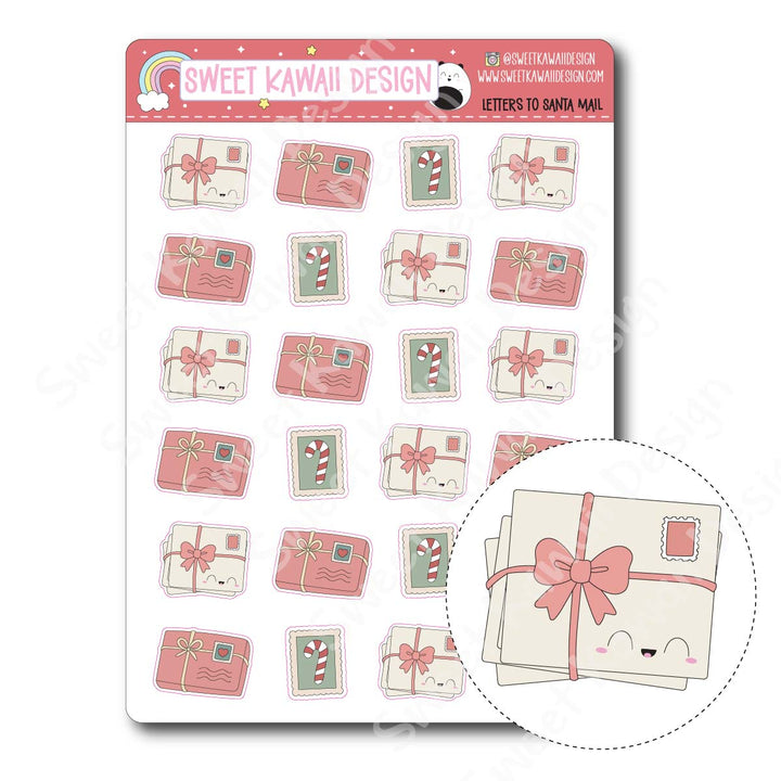 Kawaii Letters to Santa Stickers - Mail