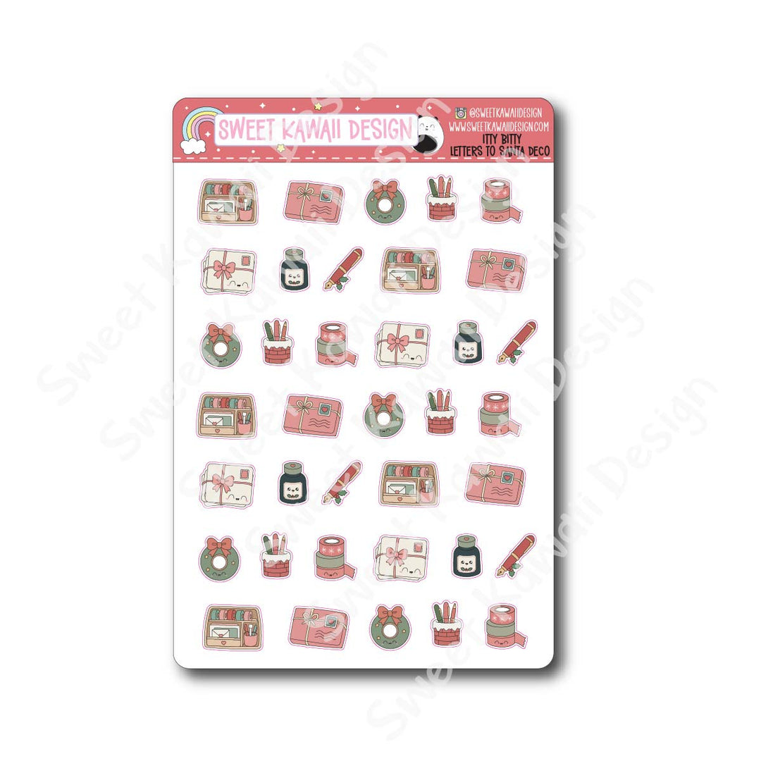 Kawaii Letters to Santa Stickers - Mixed Deco