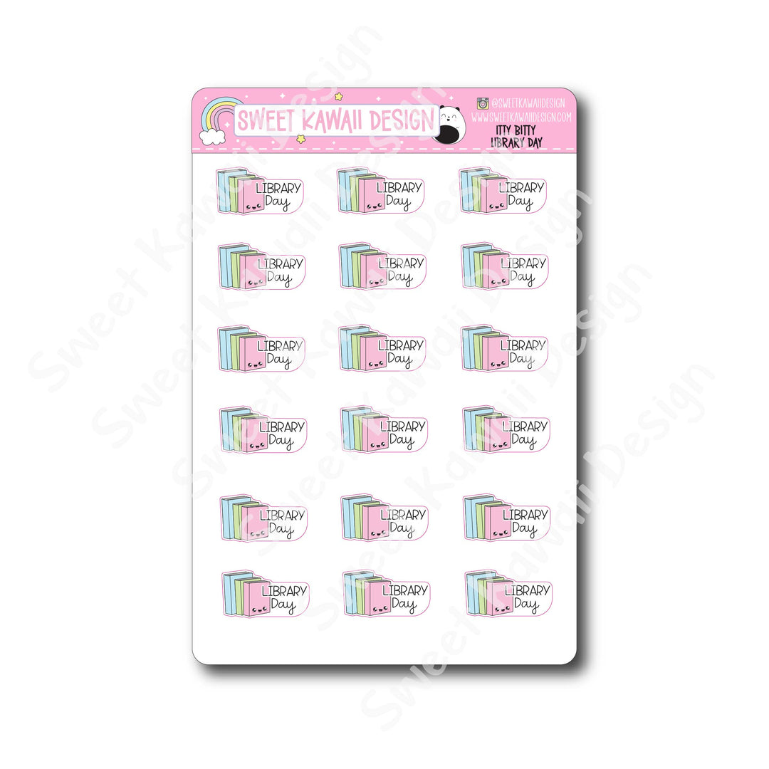 Kawaii Library Day Stickers