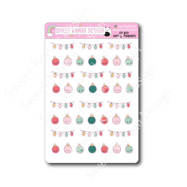 Kawaii Lights and Ornaments Stickers