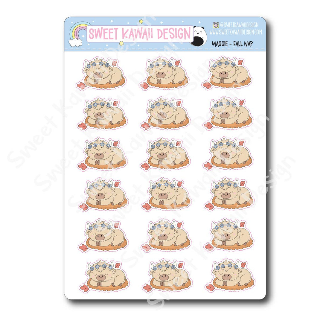 Kawaii Maggie Stickers - Fall Nap