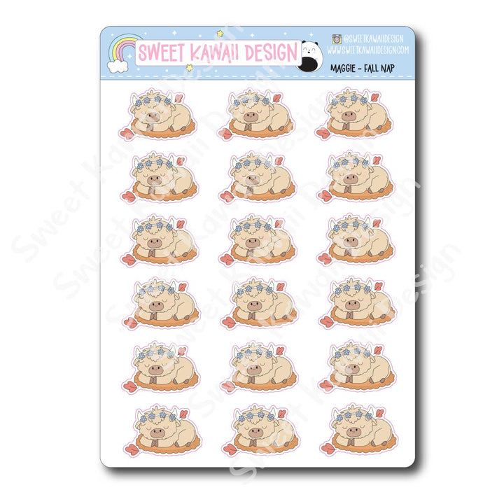 Kawaii Maggie Stickers - Fall Nap