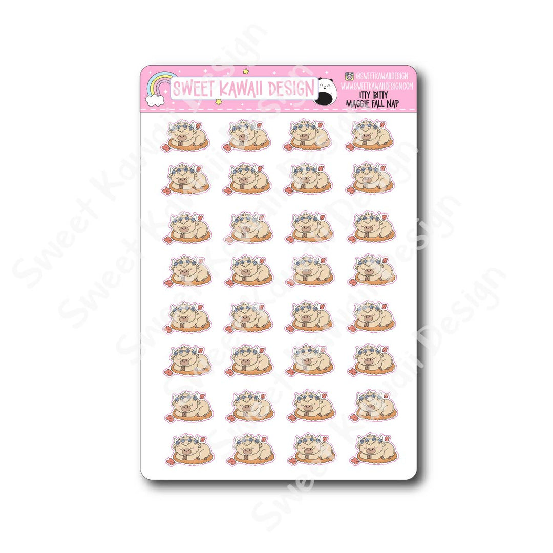 Kawaii Maggie Stickers - Fall Nap