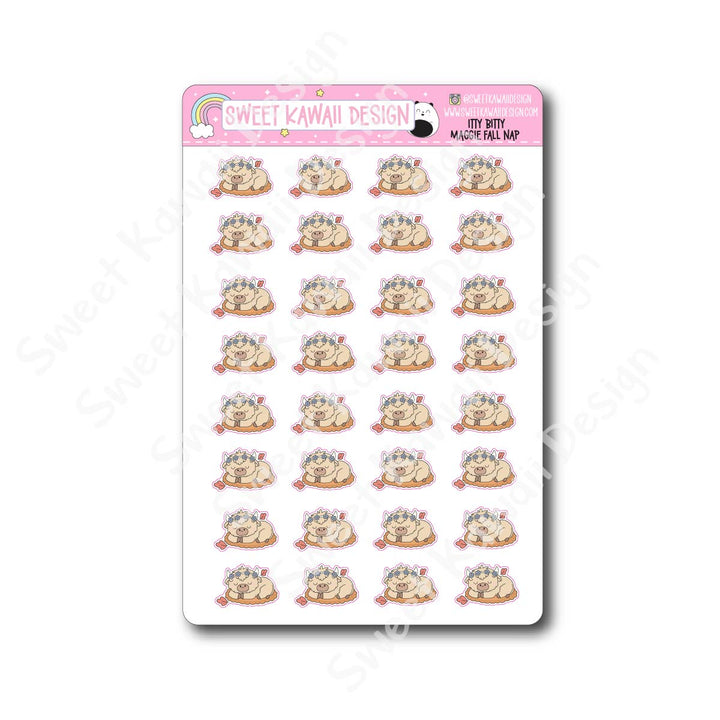 Kawaii Maggie Stickers - Fall Nap