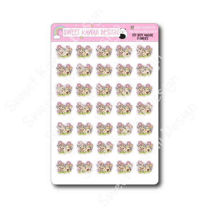 Kawaii Maggie Stickers - Flowers
