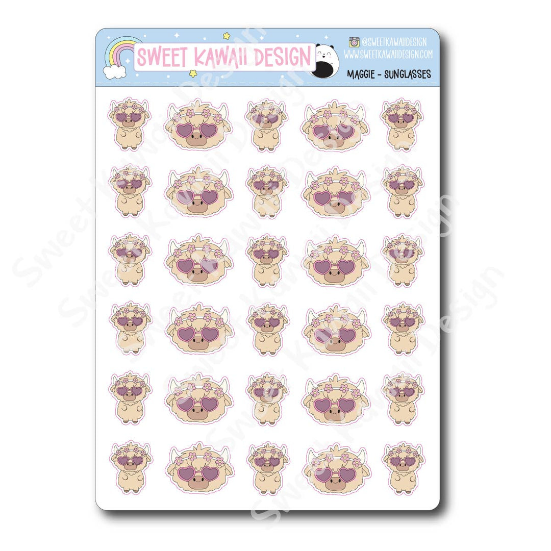 Kawaii Maggie Stickers - Sunglasses
