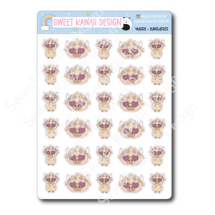 Kawaii Maggie Stickers - Sunglasses