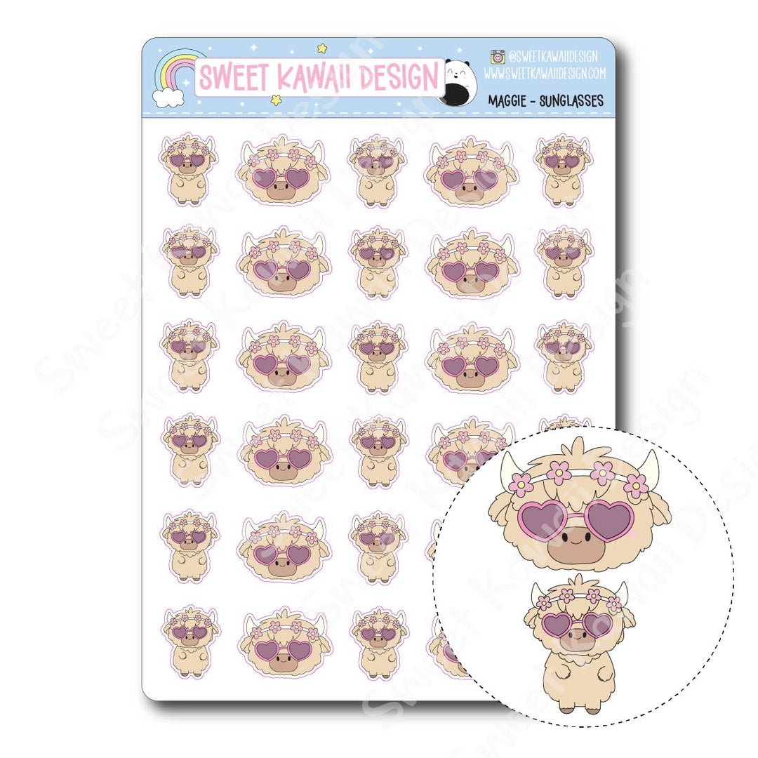 Kawaii Maggie Stickers - Sunglasses