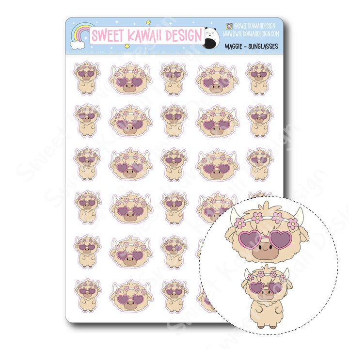 Kawaii Maggie Stickers - Sunglasses