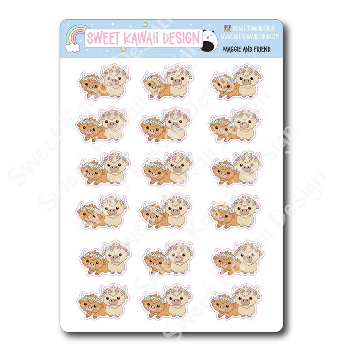 Kawaii Maggie and Friend Stickers