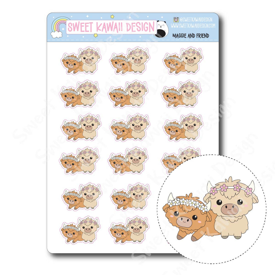 Kawaii Maggie and Friend Stickers