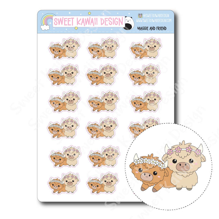 Kawaii Maggie and Friend Stickers