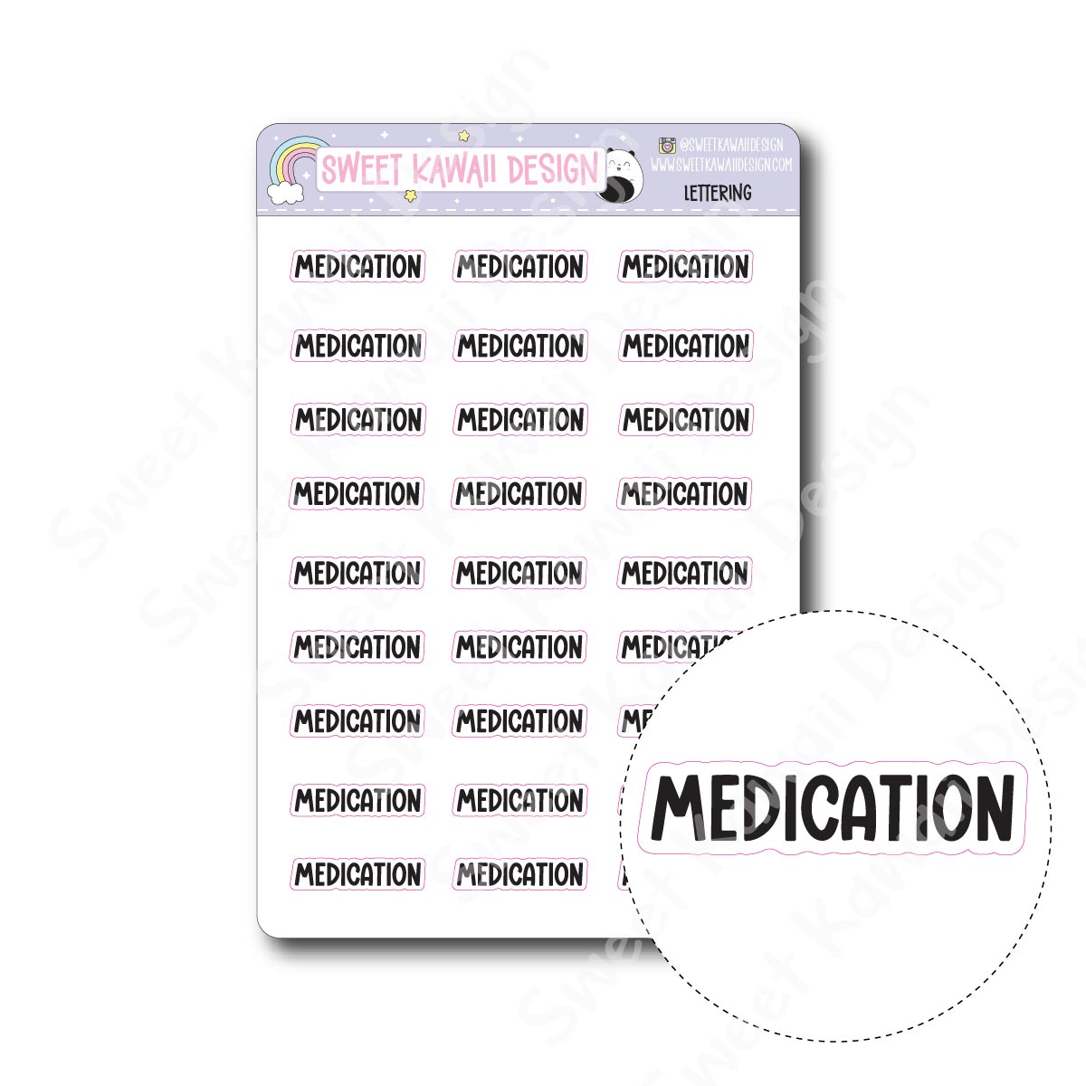 Lettering - Medication – Sweet Kawaii Design