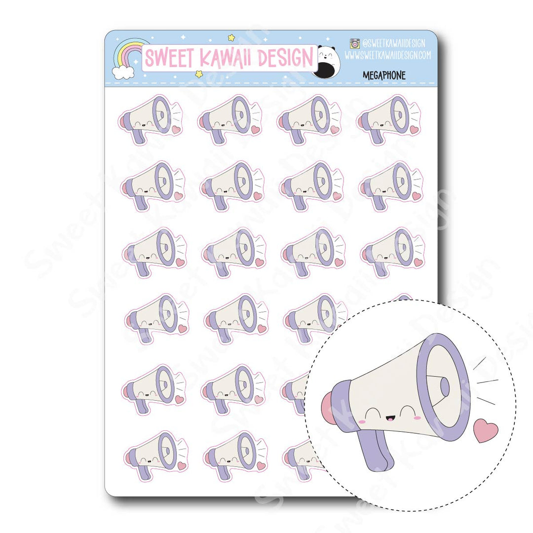 Kawaii Megaphone Stickers