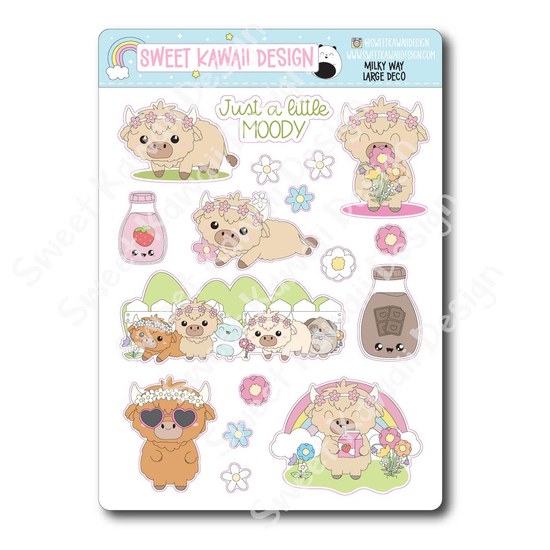 Kawaii Milky Way Deco (LARGE) Stickers