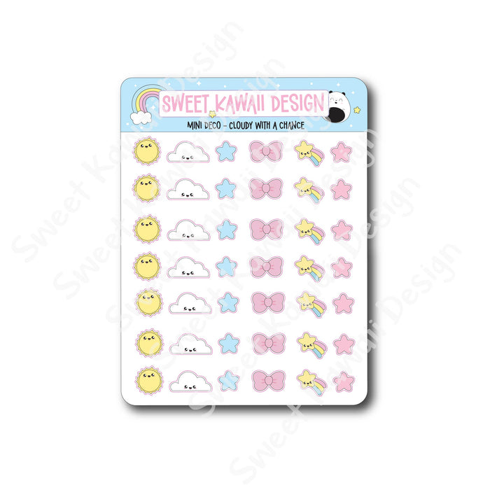 Kawaii Mini Deco Stickers - Cloudy With a Chance