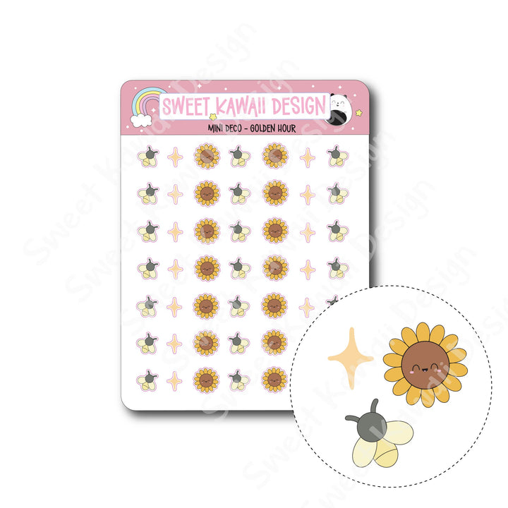 Kawaii Mini Deco Stickers - Golden Hour