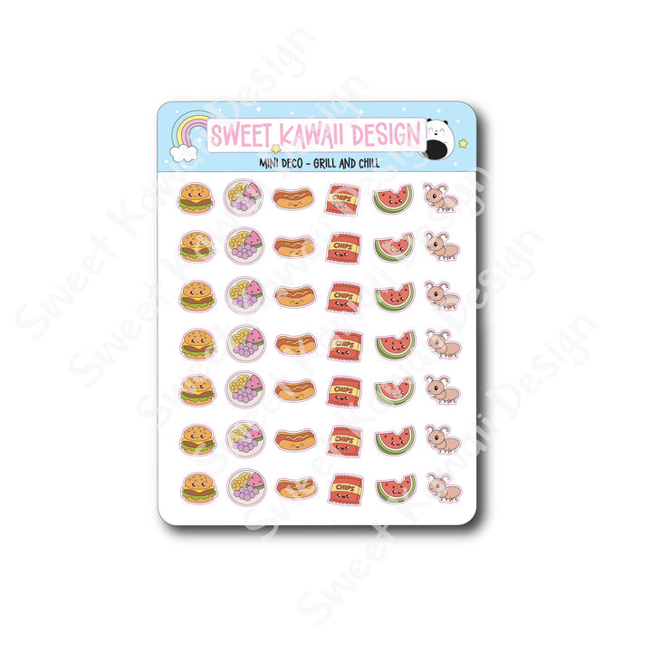 Kawaii Mini Deco Stickers - Grill and Chill