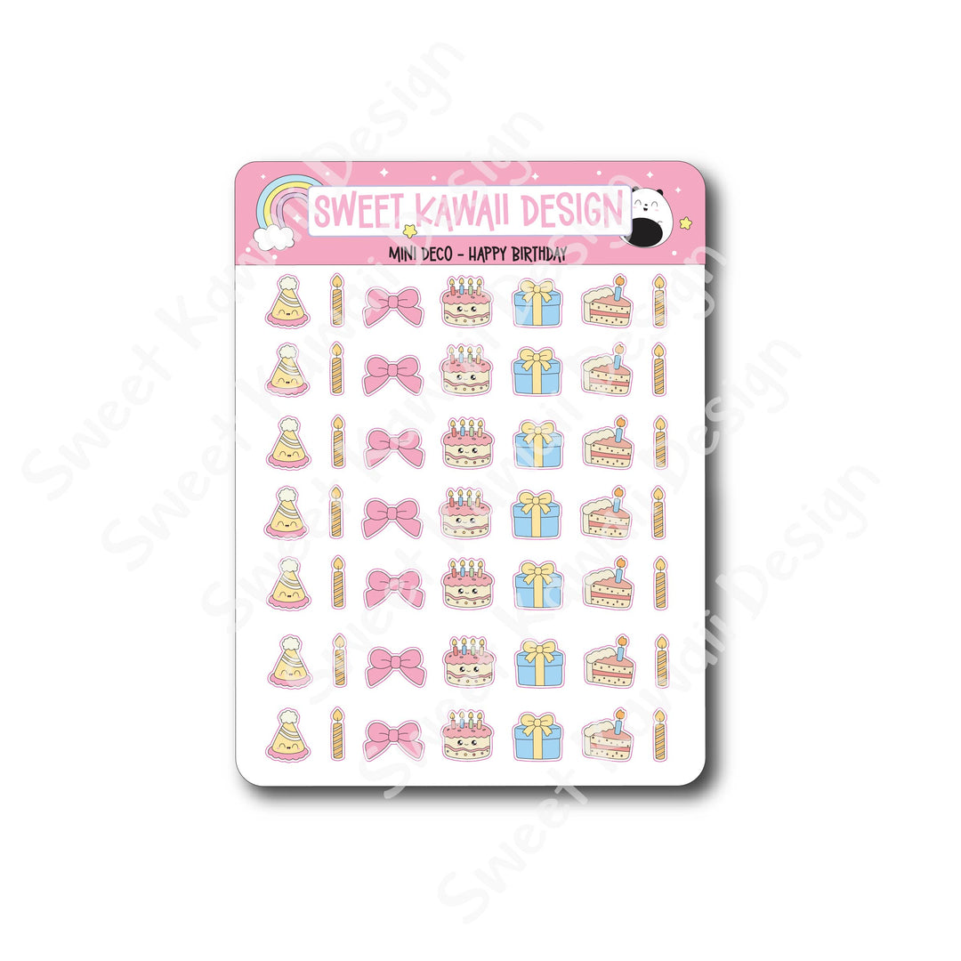 Kawaii Mini Deco Stickers - Happy Birthday