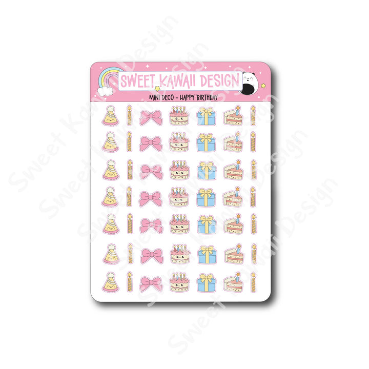 Kawaii Mini Deco Stickers - Happy Birthday