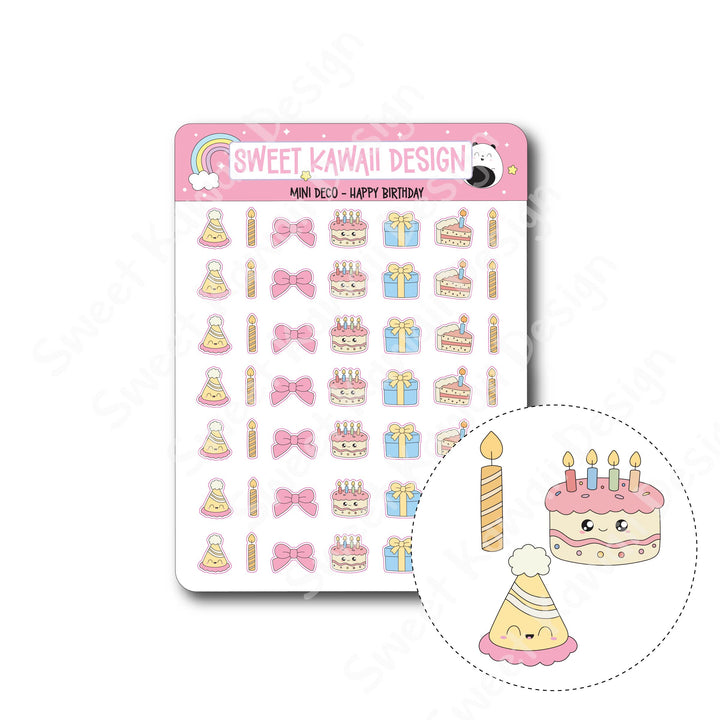 Kawaii Mini Deco Stickers - Happy Birthday