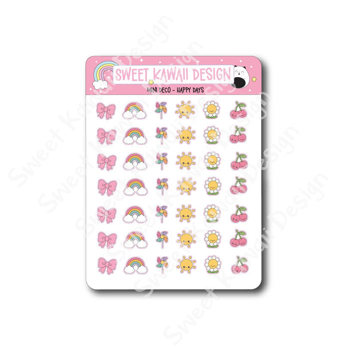 Kawaii Mini Deco Stickers - Happy Days