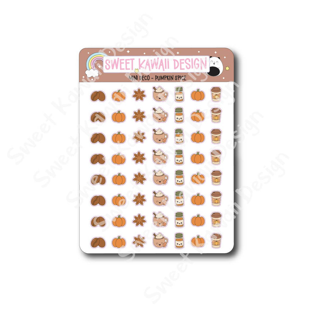 Kawaii Mini Deco Stickers - Pumpkin Spice Latte